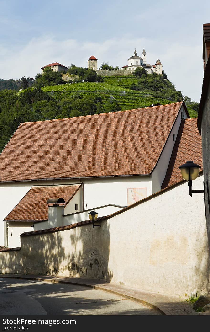 View of the old monastery Saeben. View of the old monastery Saeben