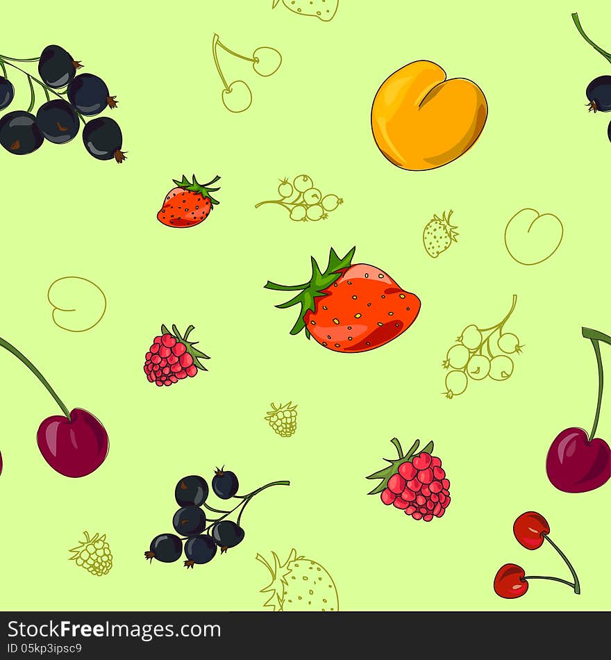 Summer berry background. seamless texture,