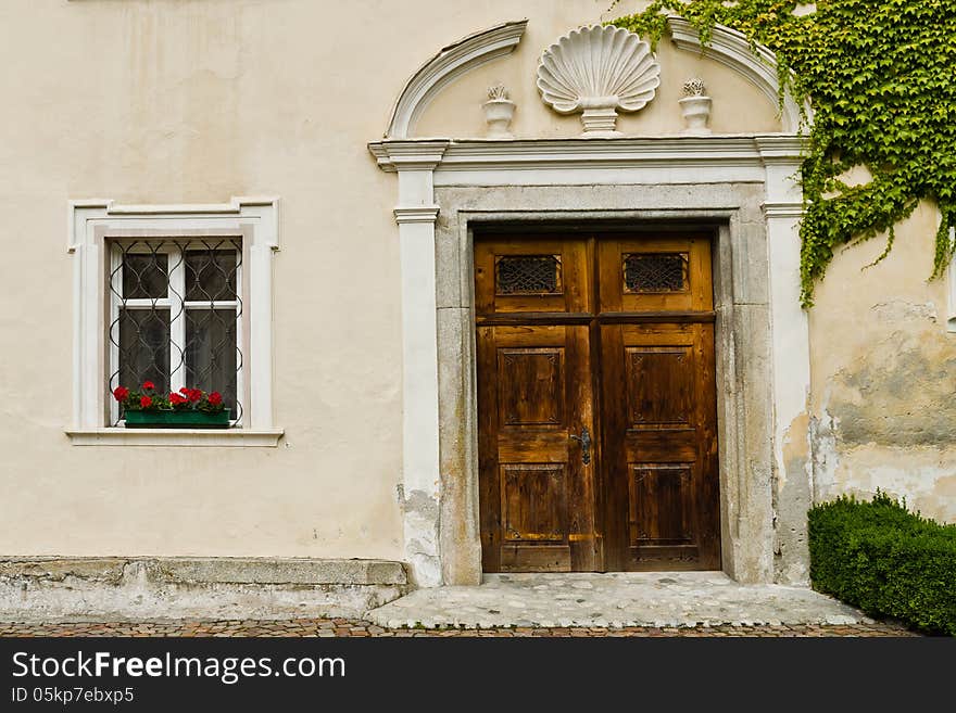 An old door in Neustift Monastery. An old door in Neustift Monastery