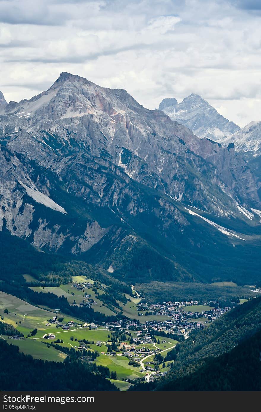 Mountain landscape on Mount Campiler. Mountain landscape on Mount Campiler