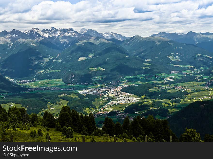 Mountain landscape on Mount Campiler. Mountain landscape on Mount Campiler