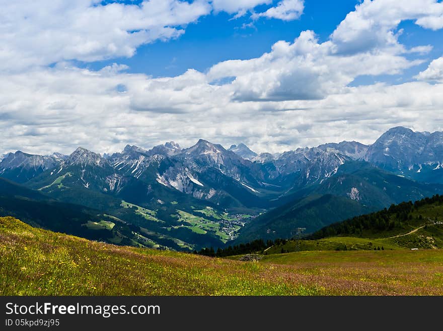 Mountain landscape on Mount Campiler. Mountain landscape on Mount Campiler