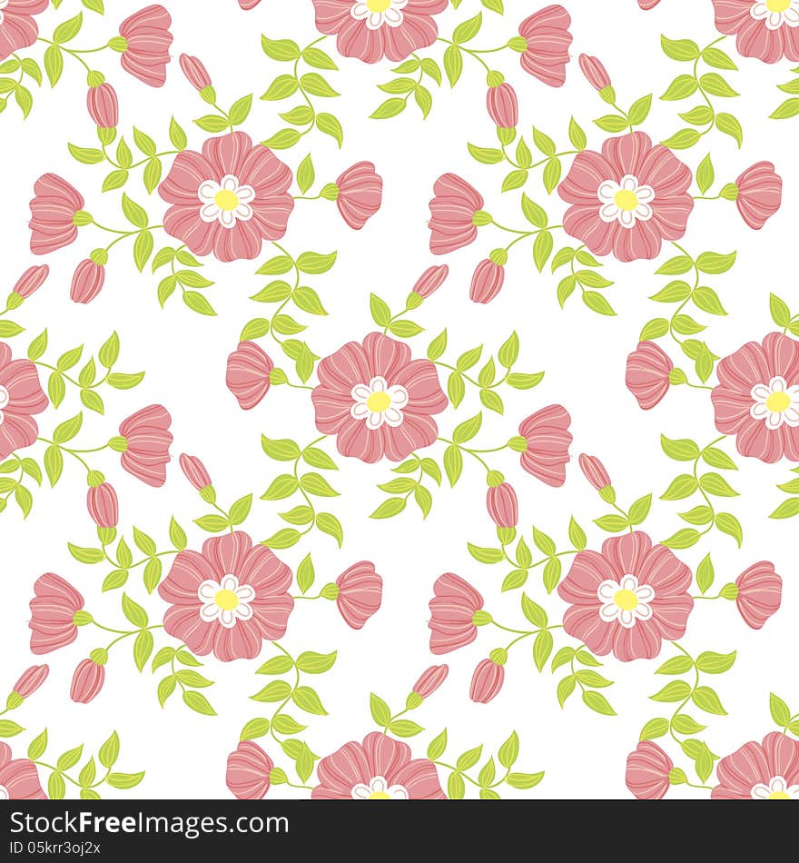 Vector seamless background with flowers. Vector seamless background with flowers