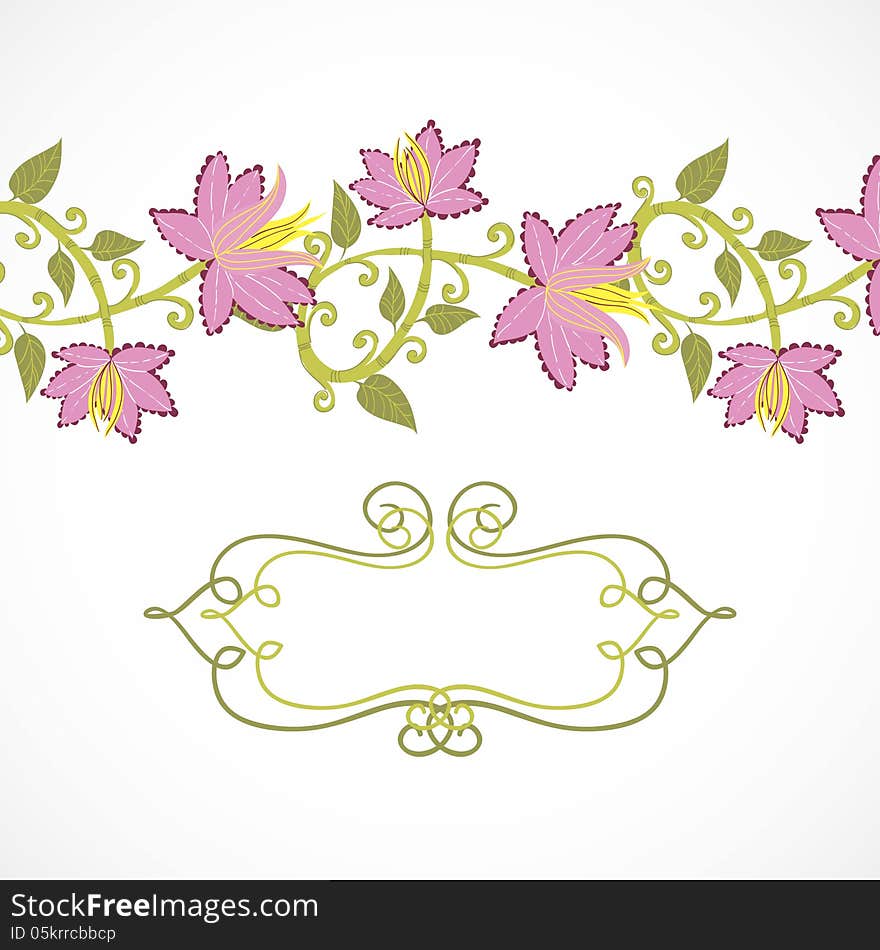 Vector summer background with flowers. Vector summer background with flowers