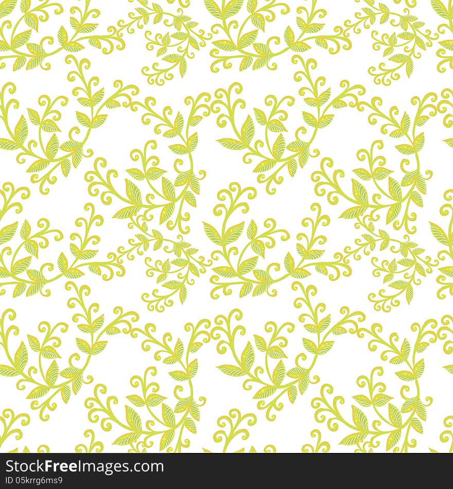 Floral seamless background with leaf