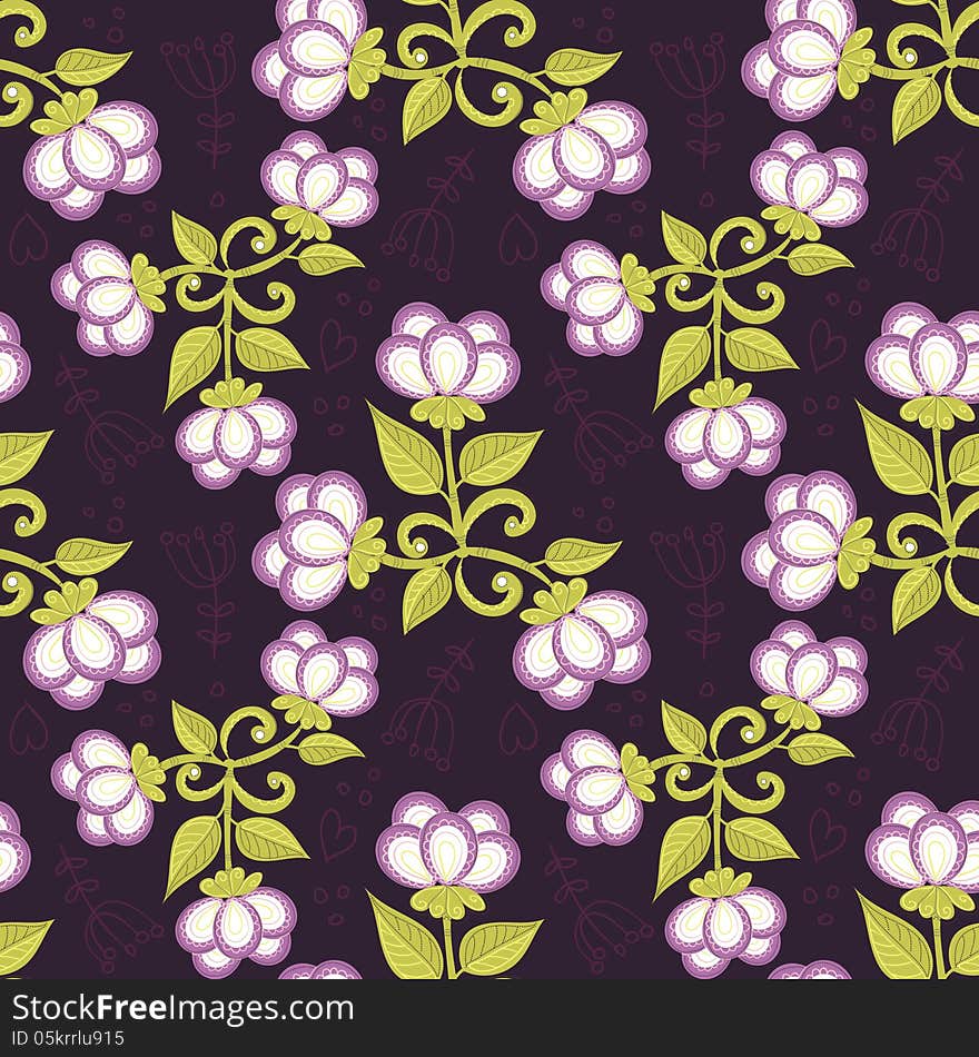 Vector seamless background with flowers. Vector seamless background with flowers