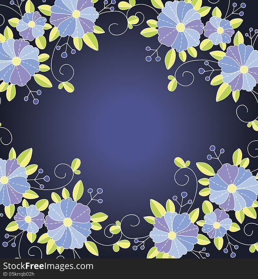 Vector summer background with flowers. Vector summer background with flowers