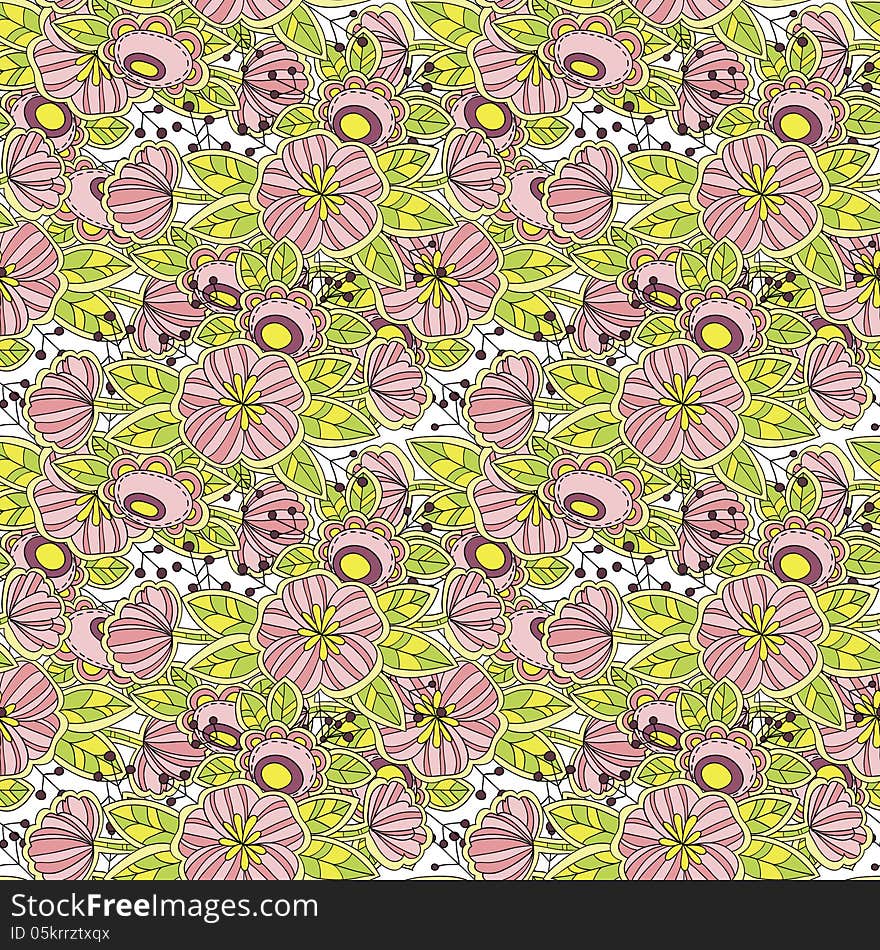 Vector seamless background with flowers. Vector seamless background with flowers