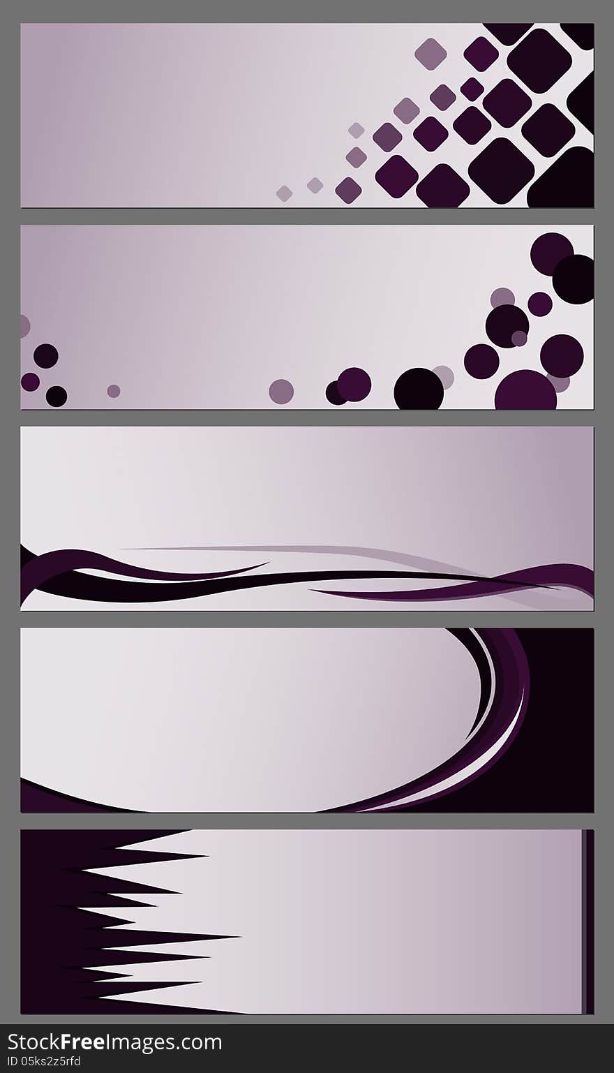 Different backgrounds for banners in purple color.