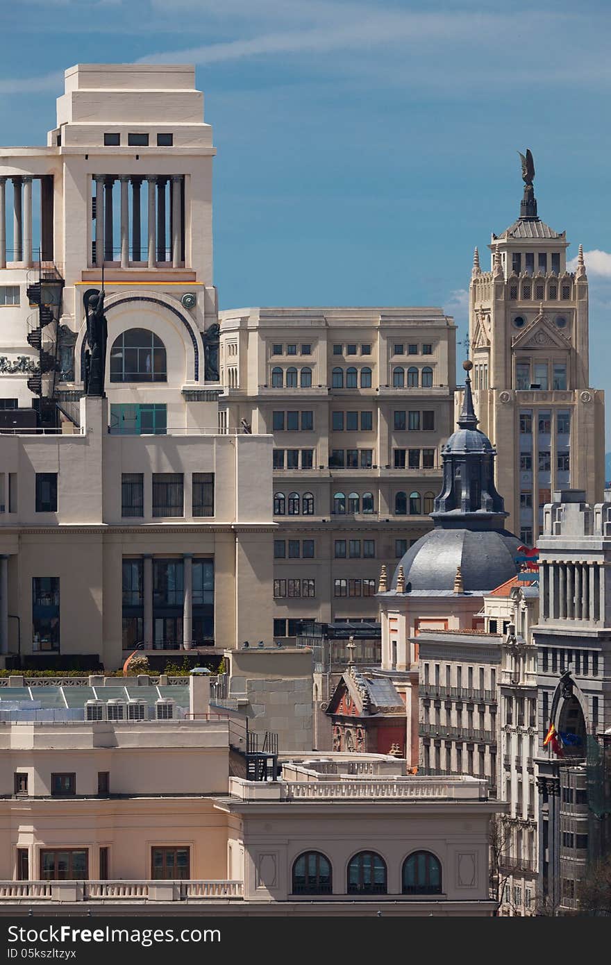 Madrid / Spain / Historic Buildings in the center of the city, Calle Gran Via