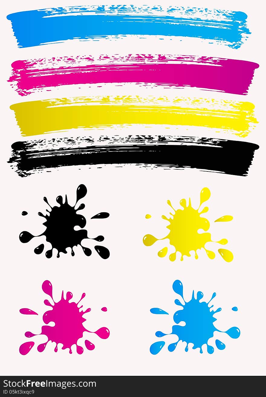 Colored spots. CMYK