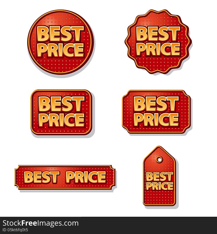 Best price labels and stickers set. Best price labels and stickers set