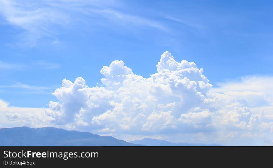 Cloud in the blue sky backgrounds and mountain. Cloud in the blue sky backgrounds and mountain