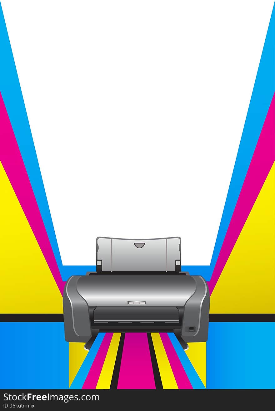 Printer.color printing CMYK. Printer.color printing CMYK.