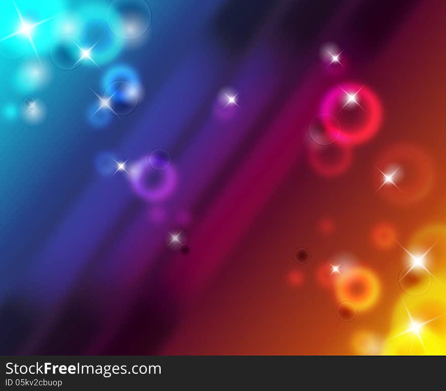 Abstract colorfull background illustration with shine and bokeh