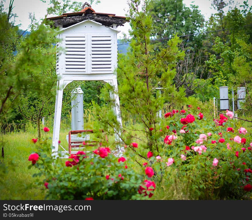 Weather shelter from a platform in Romania. Weather shelter from a platform in Romania