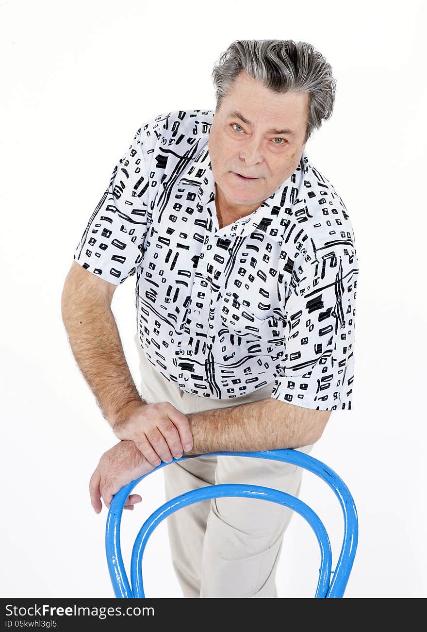 Portrait of an adult man isolated on white