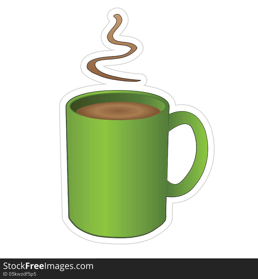 Mug of Fresh Hot Coffee Sticker