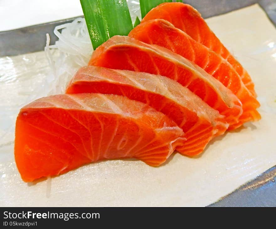 Salmon sashimi