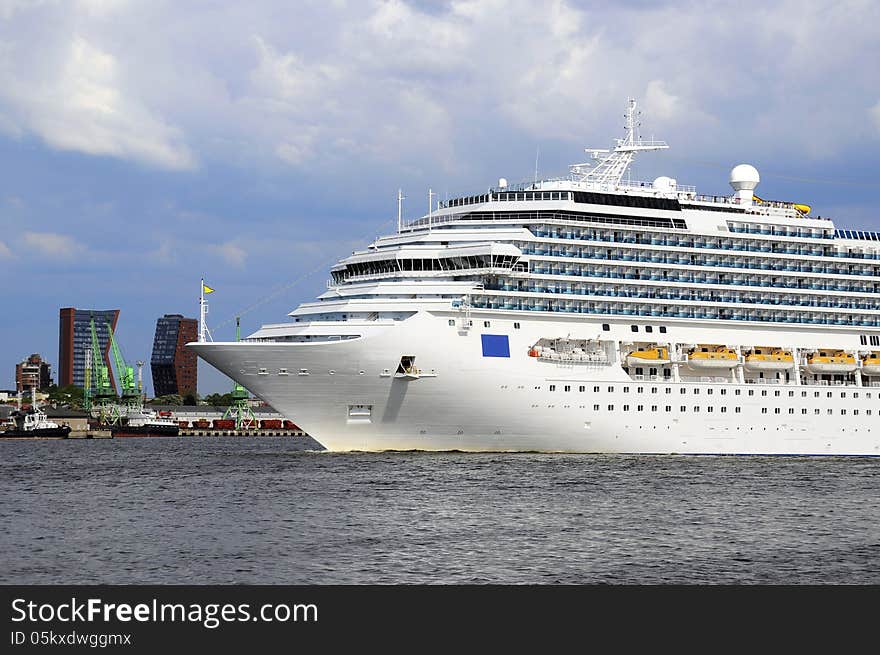 Cruise liner in port Klaipeda