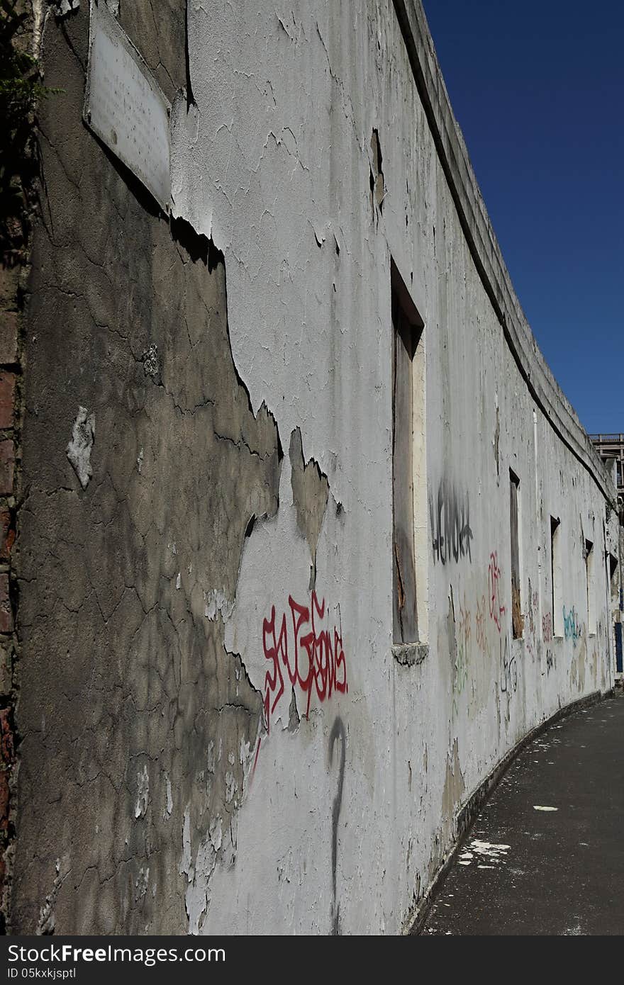 Abandoned & derelict building in a city centre. Abandoned & derelict building in a city centre