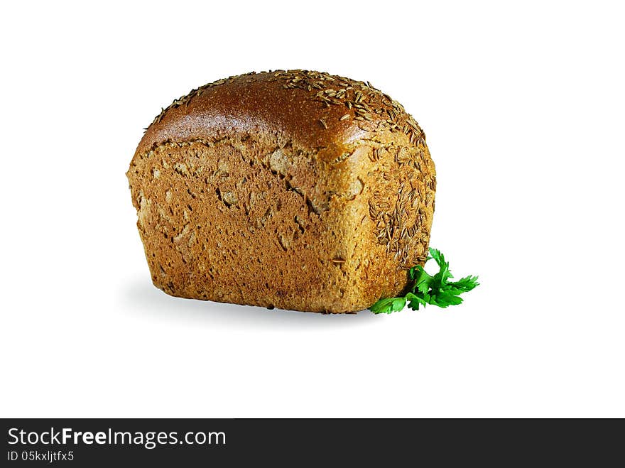 Borodino bread isolated on a white background