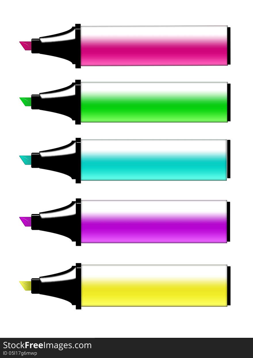 A Set Of Colored Markers