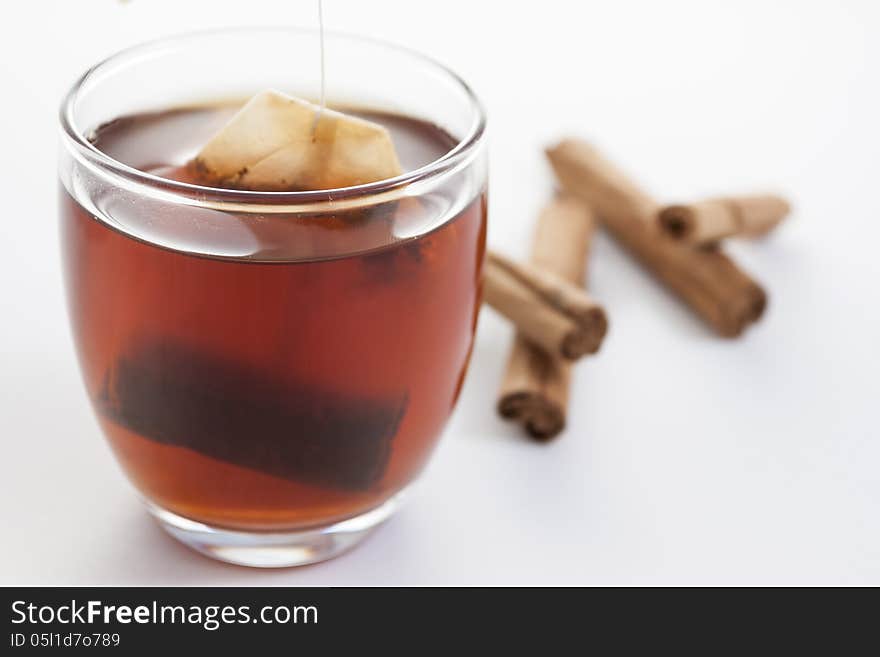 Cup Of Red Tea With Cinnamon