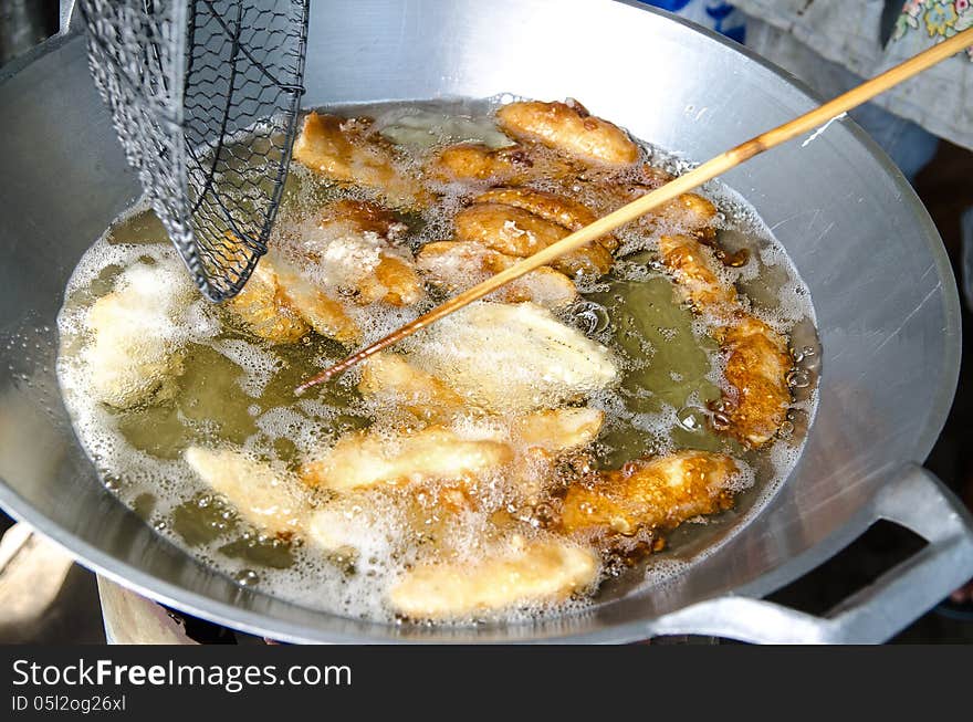 Banana sliced fried