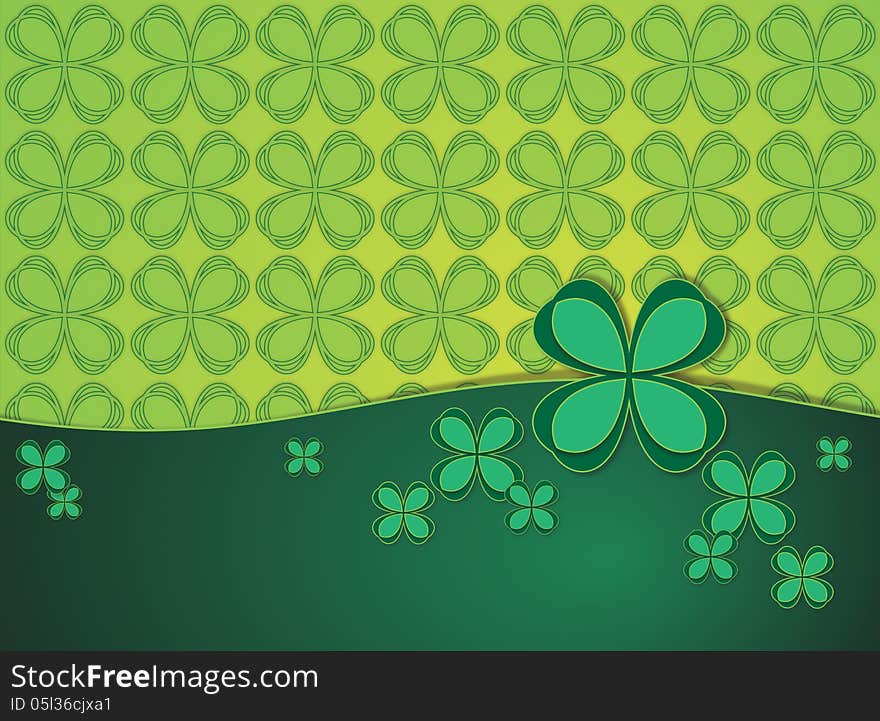 Green background with clover leaf