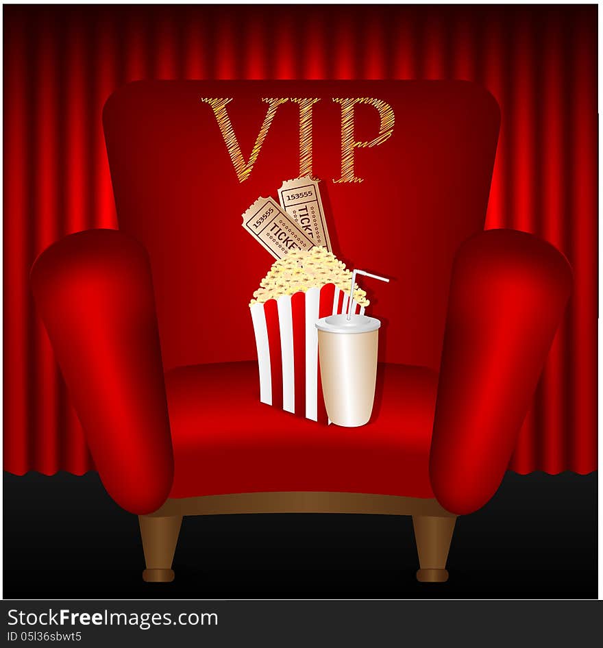 Chair And Popcorn And A Drink