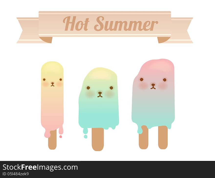 Melting Ice Cream Collection - Vector File EPS10