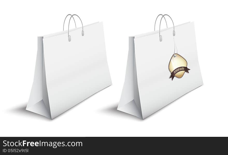 New set with two isolated shopping sacks can use like commerce symbol