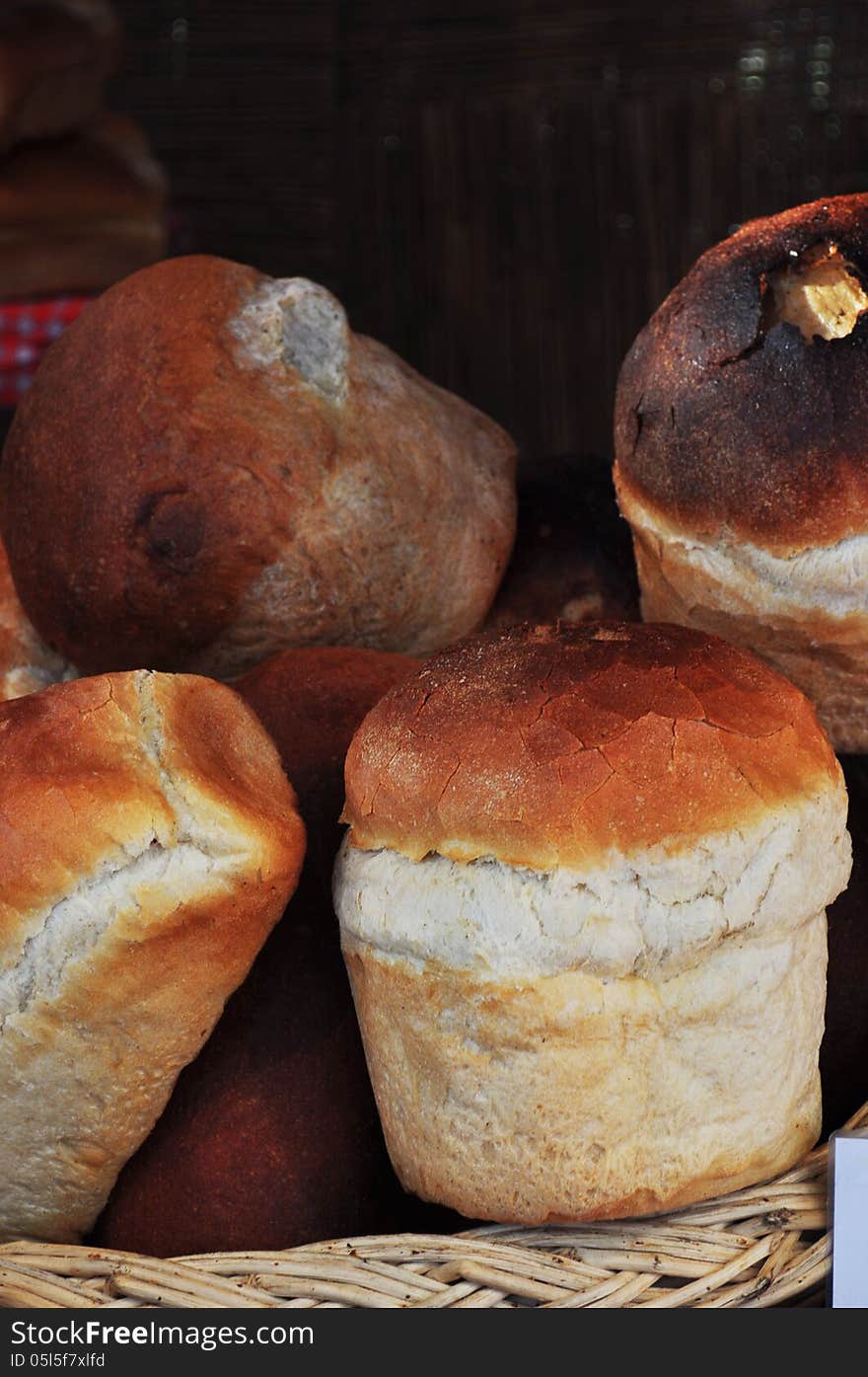 Photography of homemade Ukrainian rustic bread.