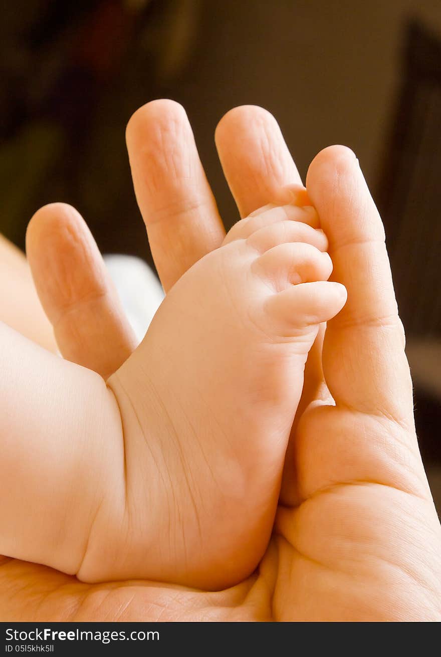 Foot from a four weeks old baby. Foot from a four weeks old baby