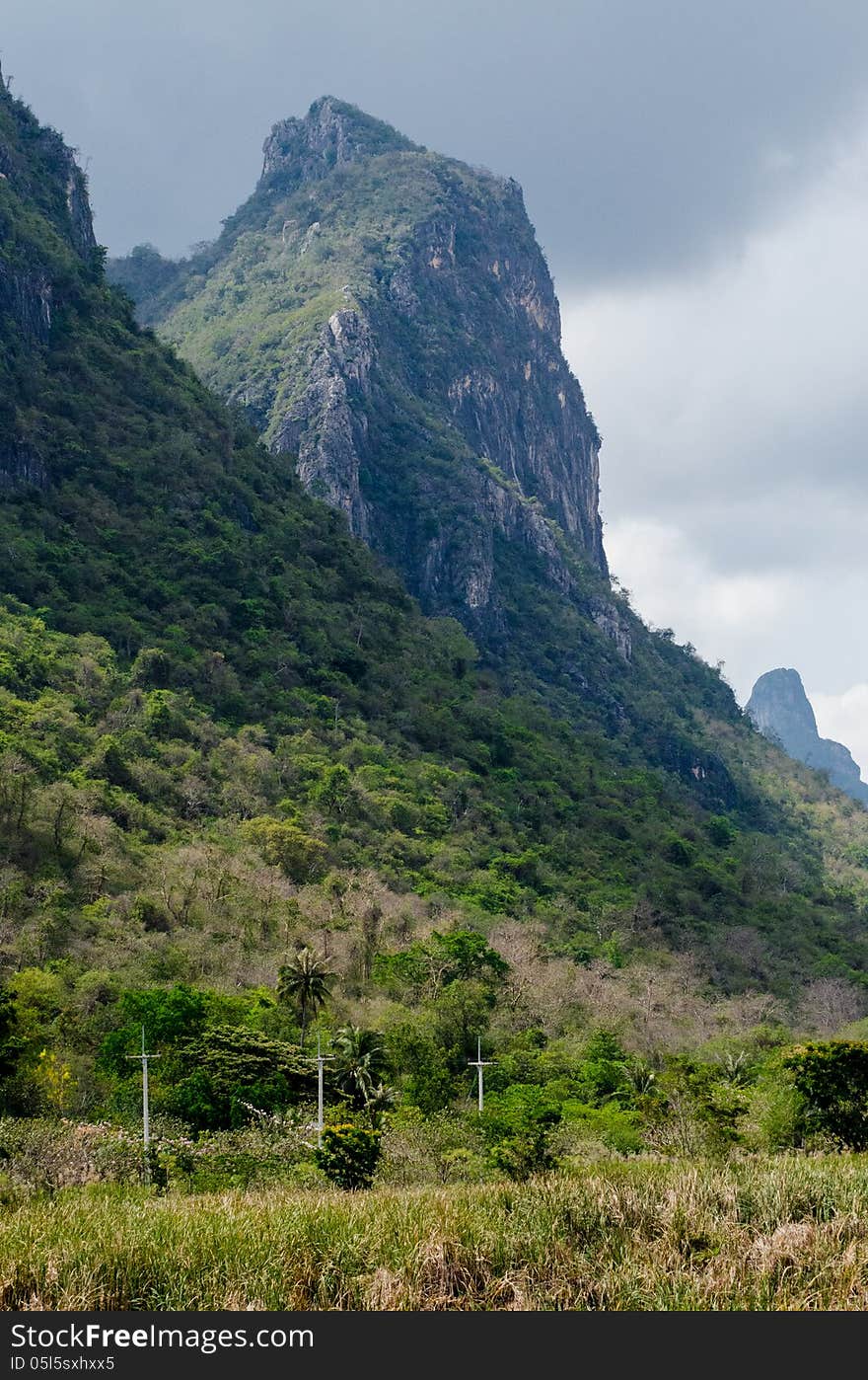 Mountains and cliffs