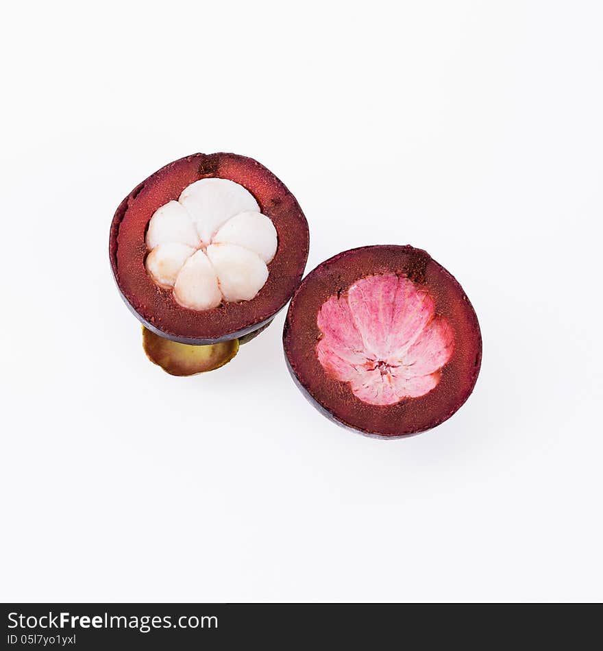 Mangosteen isolated on white background. Mangosteen isolated on white background