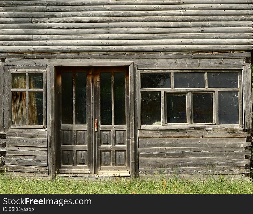 Old traditional wooden house in the Romanian country side. Old traditional wooden house in the Romanian country side