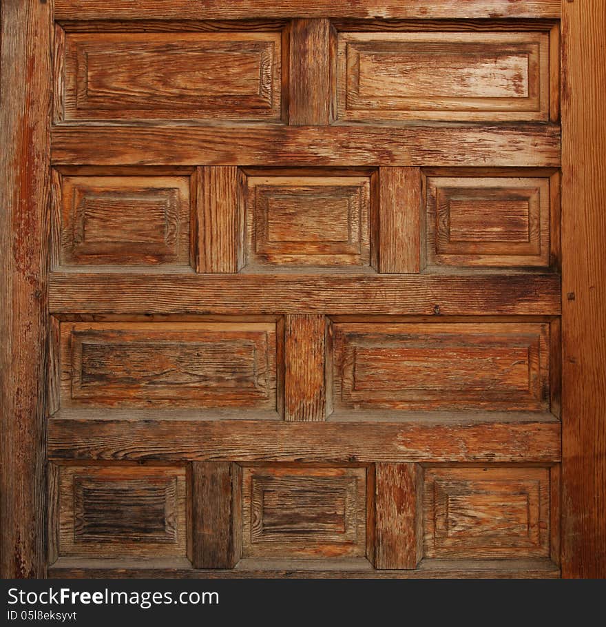 Texture of old wooden door