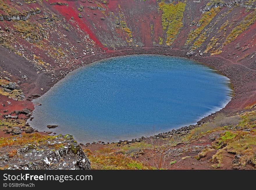 Kerid volcano: red ground