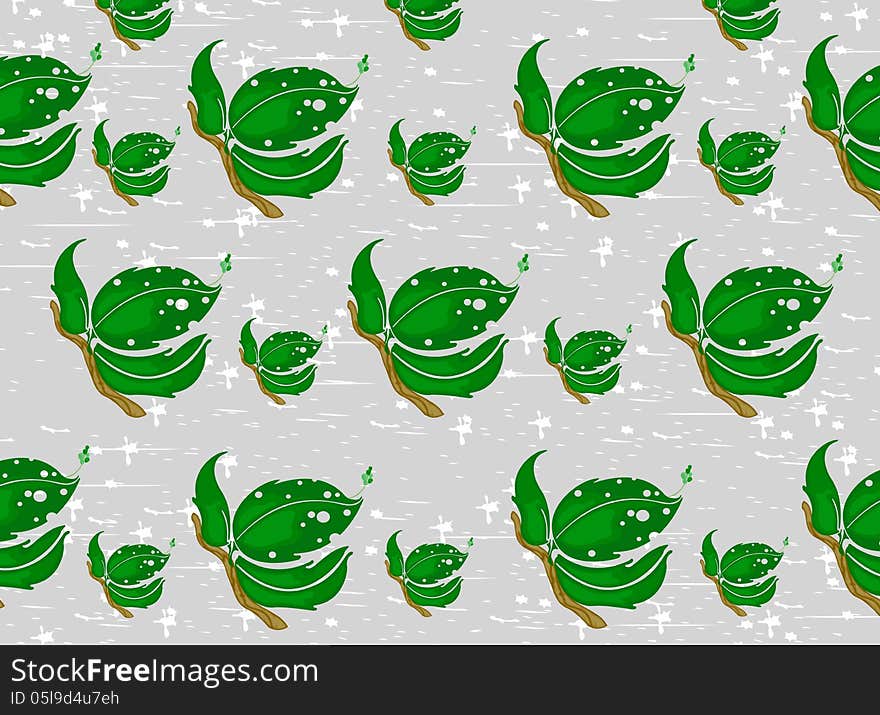 Tree leaf nature pattern retro style background