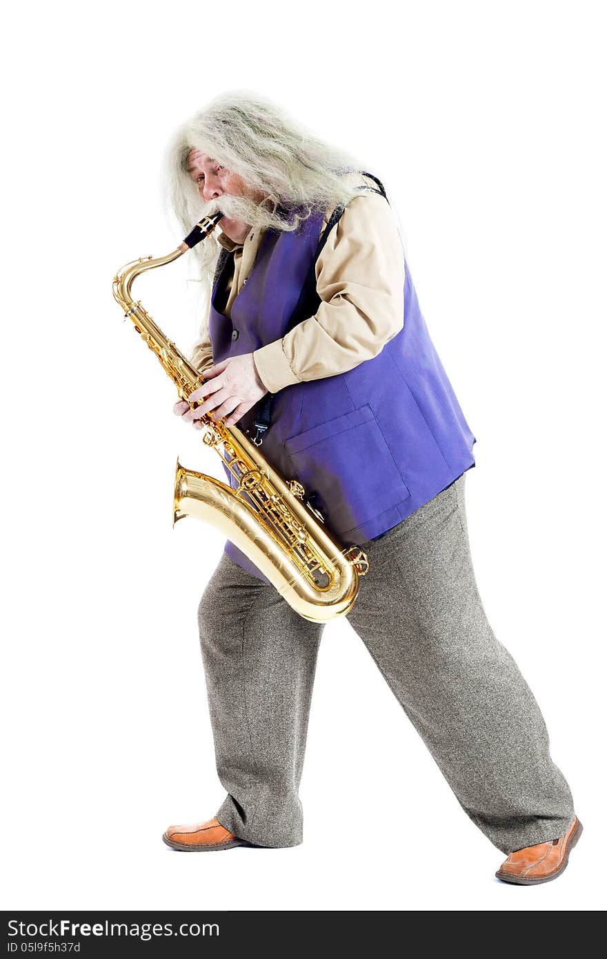 Old hippies saxophonist