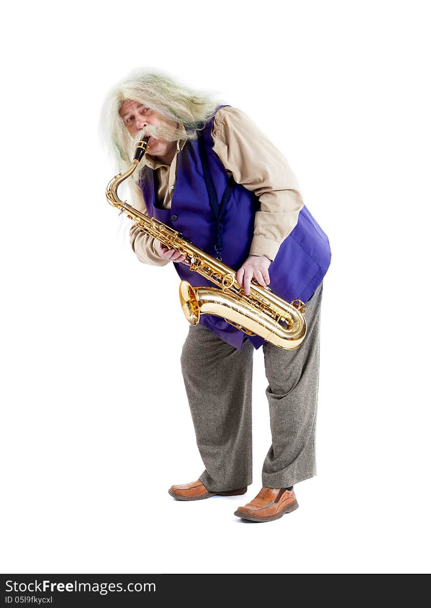 Old hippies saxophonist