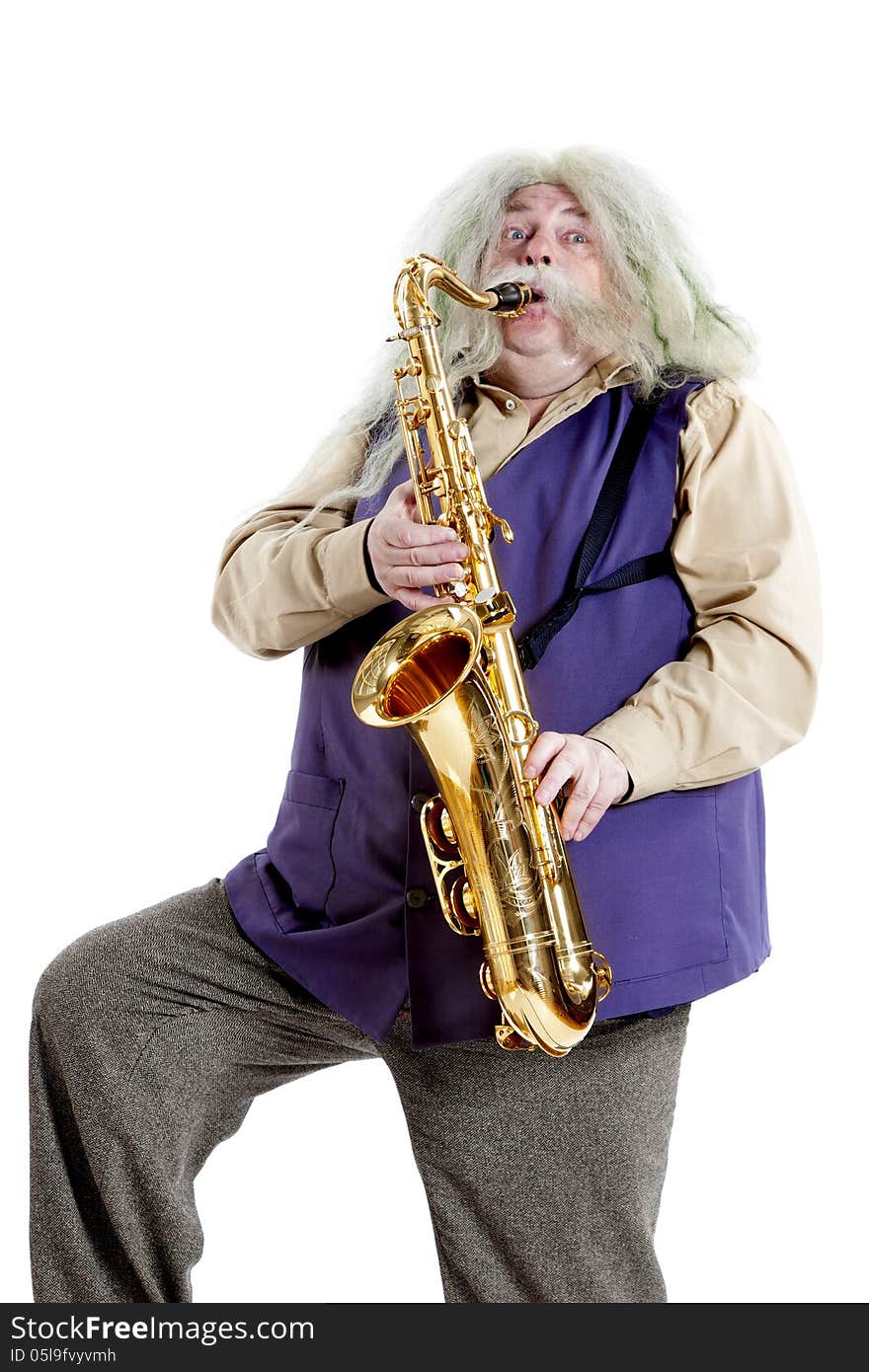 Old hippies saxophonist