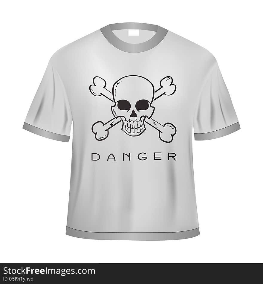 T-Shirt Illustration with Danger Sign