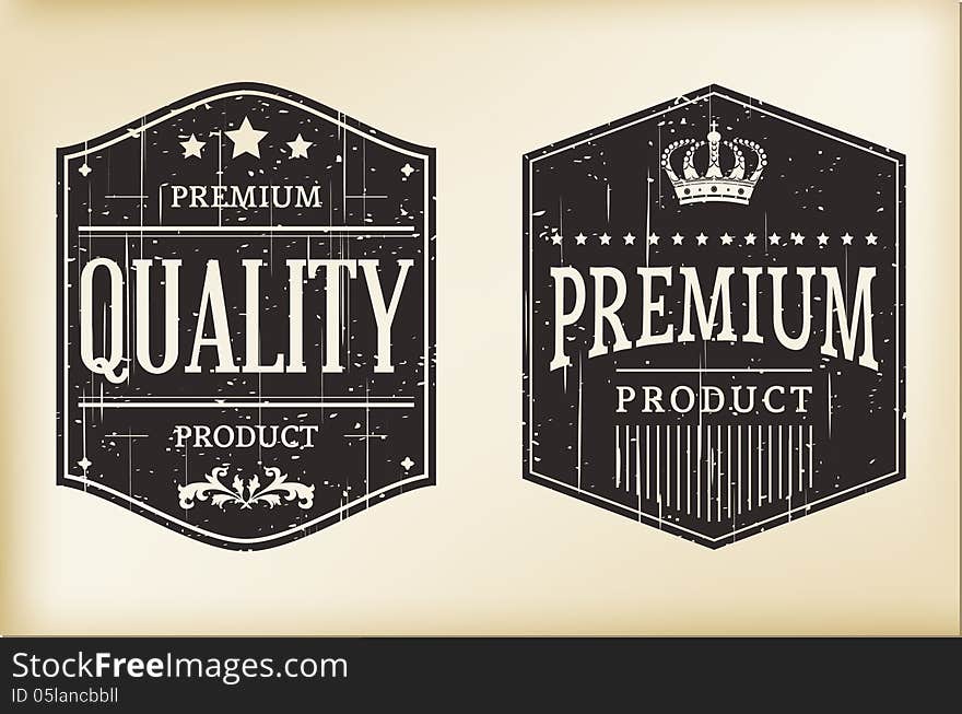 Two Vintage Vector Grunge Labels. Two Vintage Vector Grunge Labels