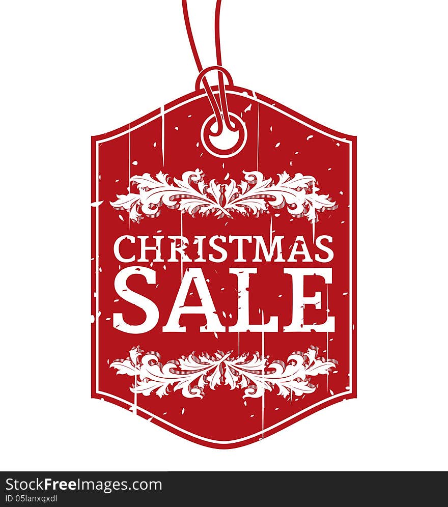 Christmas Sale Red Vintage Label