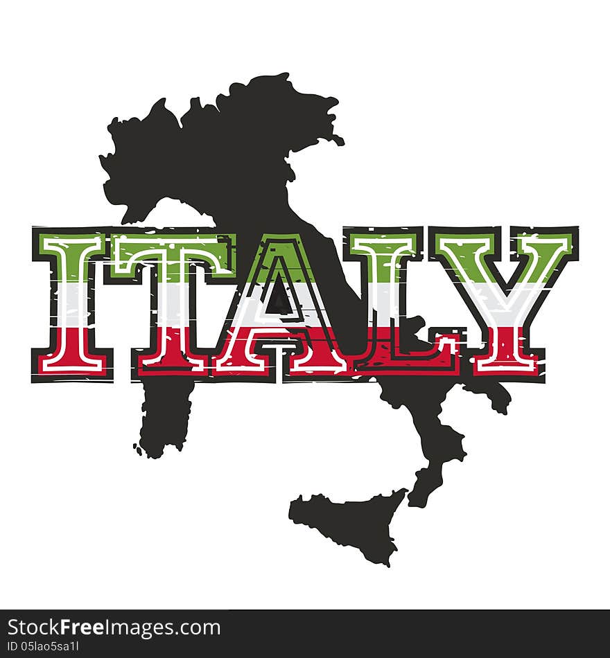 Vector label wiht Italy symbol