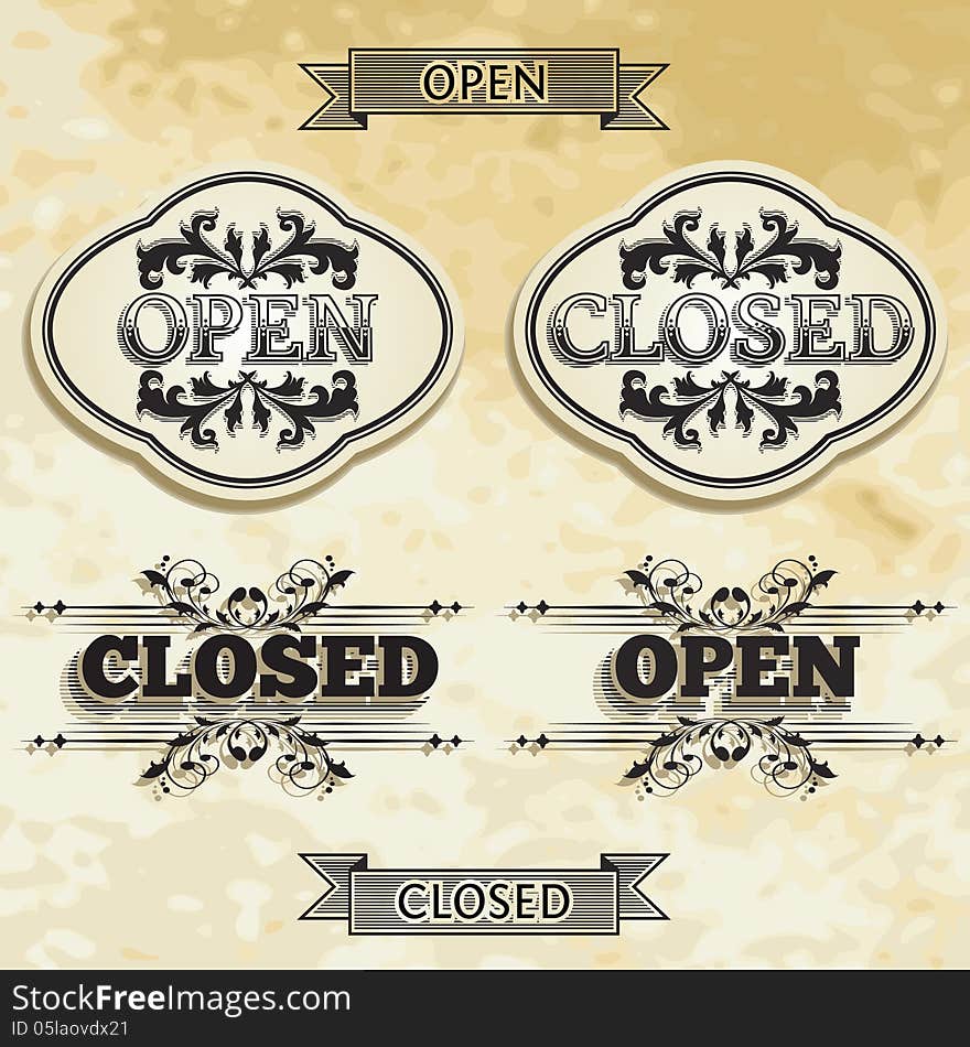 Open and Closed Labels in Vintage Style