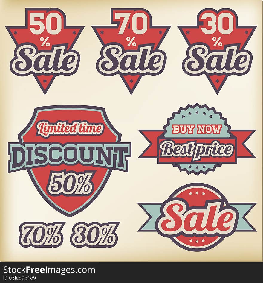 Vector set of Vintage Labels